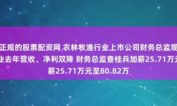 正规的股票配资网 农林牧渔行业上市公司财务总监观察：永安林业去年营收、净利双降 财务总监查桂兵加薪25.71万元至80.82万